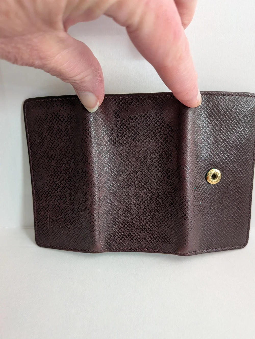 Louis Vuitton Burgundy Textured Leather Key Case